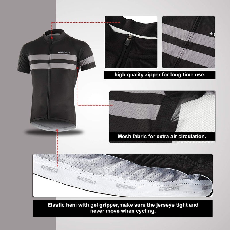 BERGRISAR Men's Cycling Jerseys Short Sleeves Bike Shirt - Image 4